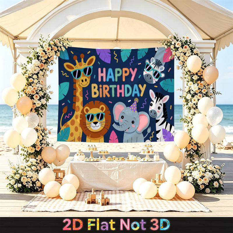 Party Backdrop Birthday Safari Photo Booth Background Front Door Decor