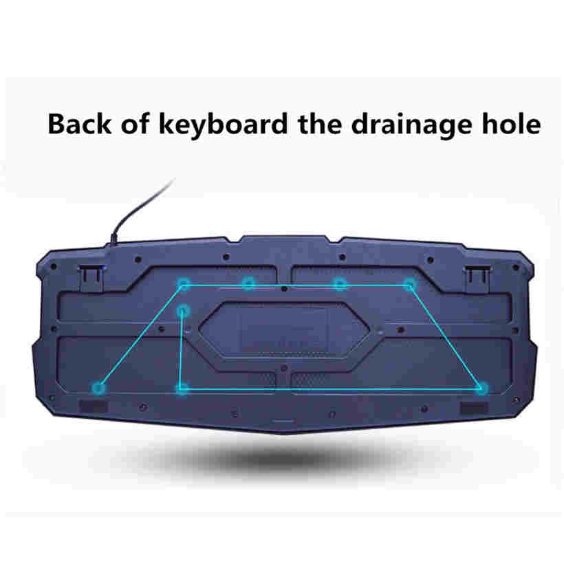 Colorful Breathing Waterproof Gaming Keyboard USB Tri Color Backlit Gaming Keyboard