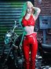 [TOYBARJAPAN] 16er Maßstab Figur JO-21X-01C Motorradanzug, Sexy Rotes Damen-Motorrad-Outfit, Lederkorsett und Hosen-Set (Körper, Kopf und Schuhe Nicht