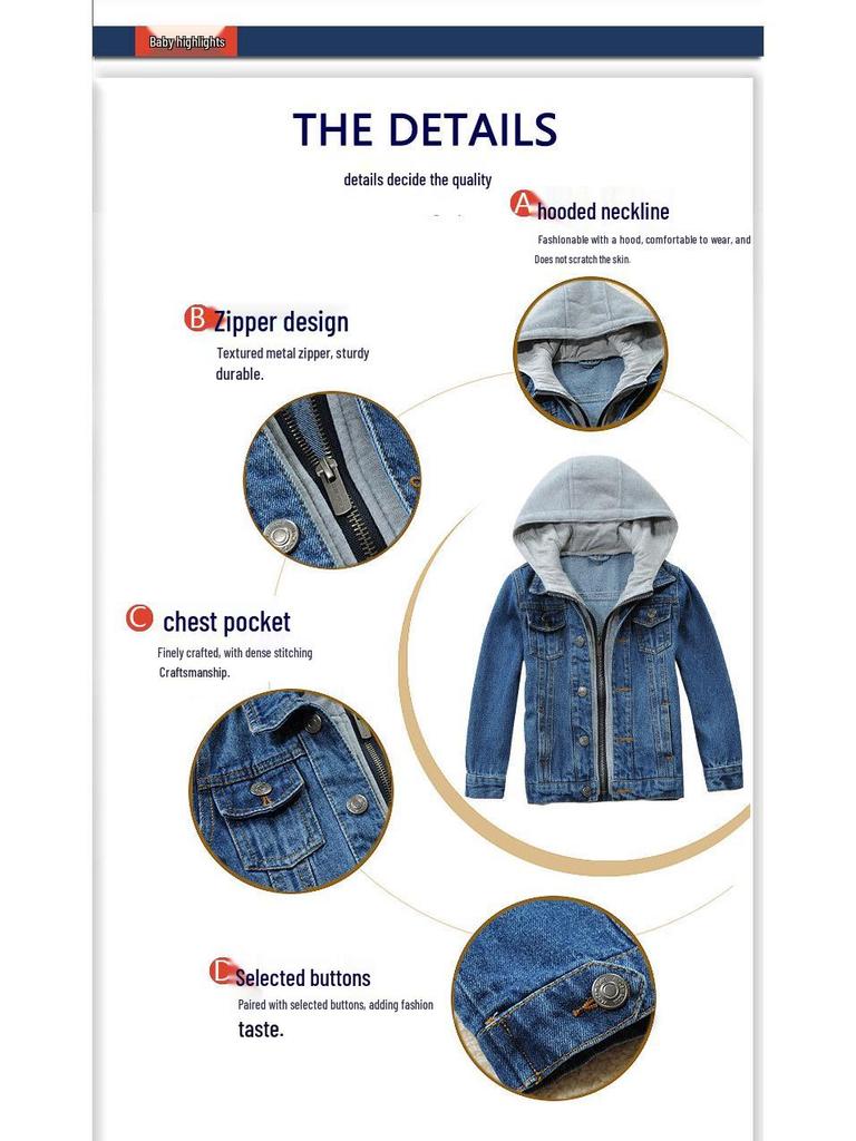 מעיל ג'ינס לילדים - מידות לבנים ולבנות זמינות