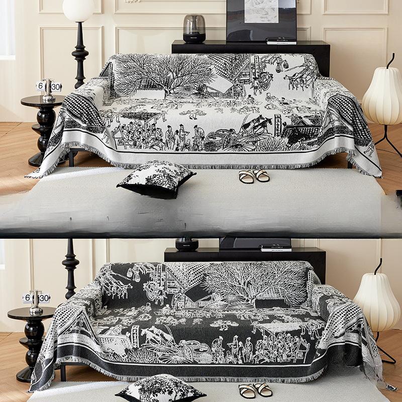 Chinese Style High Sense Sofa Towel Chenille Sofa Cover Cloth Four Seasons Universal Anti-Scratching Sofa Cover Sofa Cover