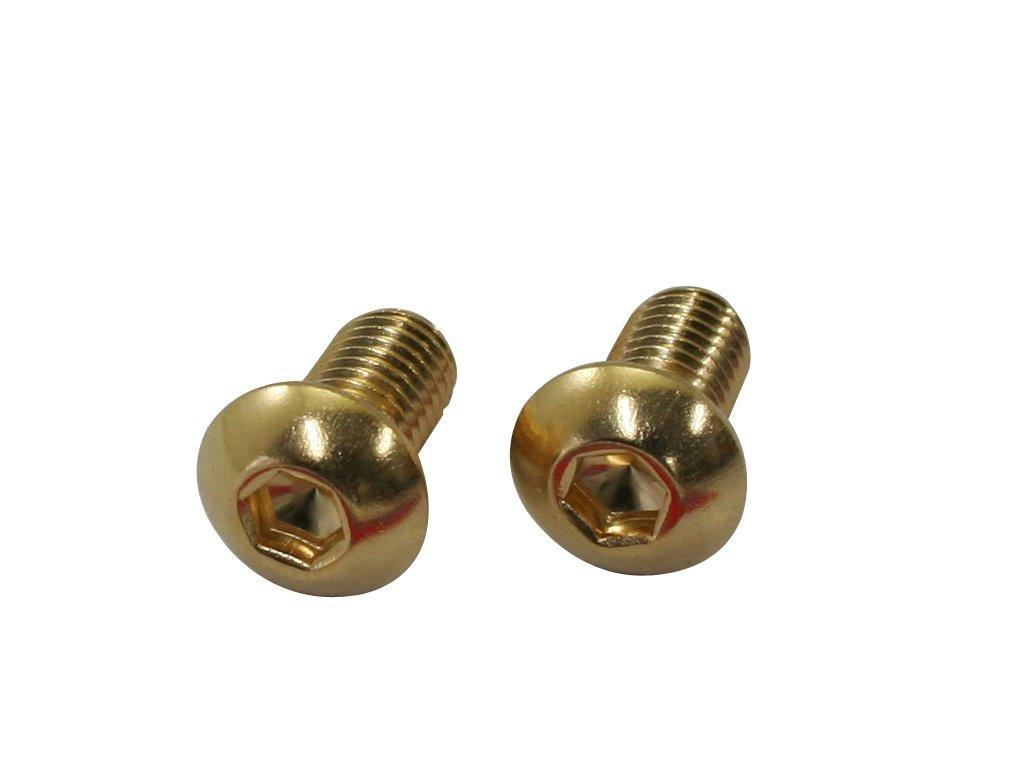 Cf Posh 811830-015 24K Plated Stainless Steel Hex Socket Button Cap Bolts M8-P1.25 x15 2 M8-1.25 x15