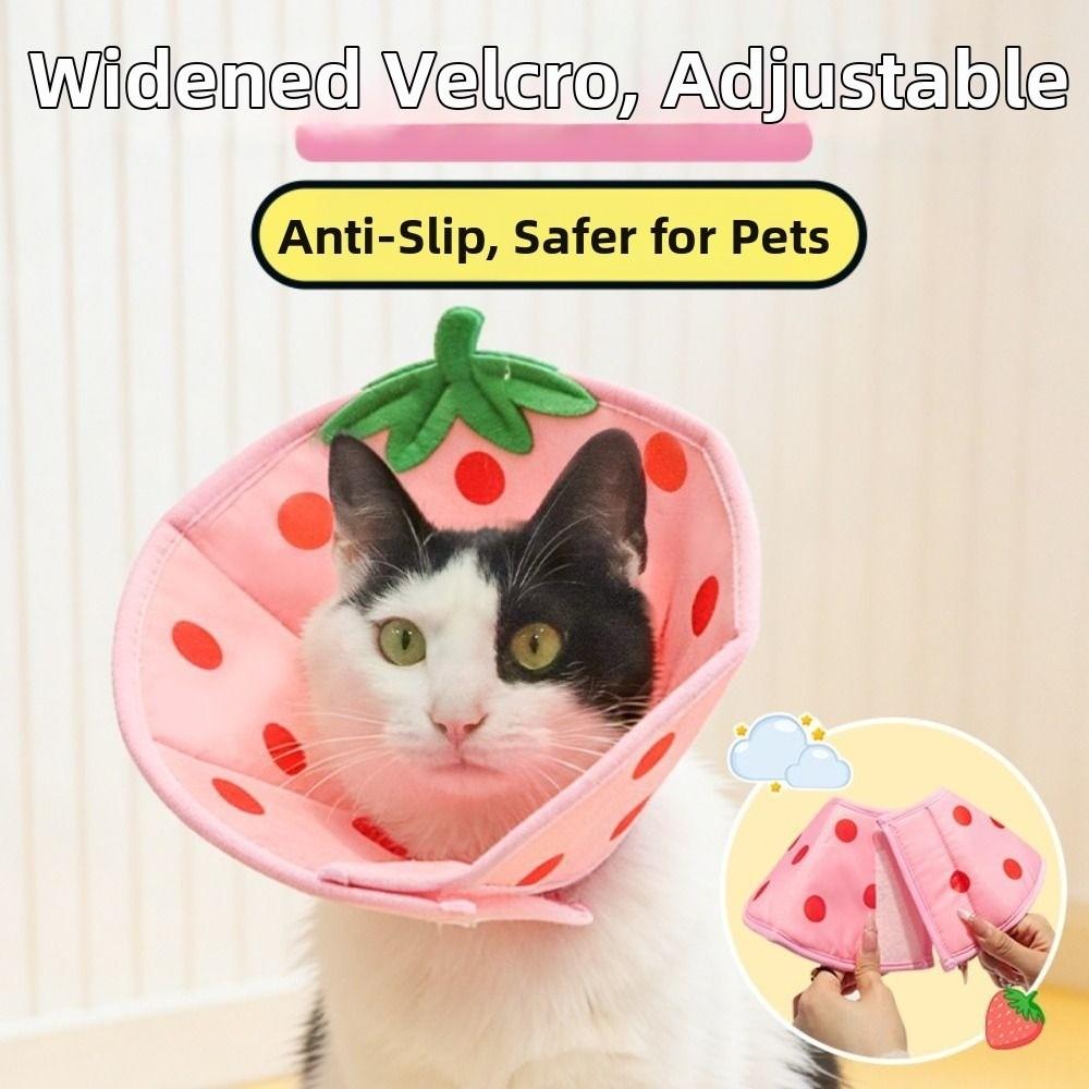 Bees Cat Elizabeth Collar Strawberry Cat Dog Grooming Cover Dog Recovery Collar for Dogs Cats