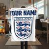 1PC Custom Name England Soccer Patterned Flannel Blanket Suitable For All Seasons for Home Decor Warmth and Comfort Gifts Holiday Present