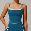 New Fake Two-Piece Neck Hanging Beautiful Back Yoga Vest, High-Intensity Running And Fitness, Nude Suspender Underwear For Women
