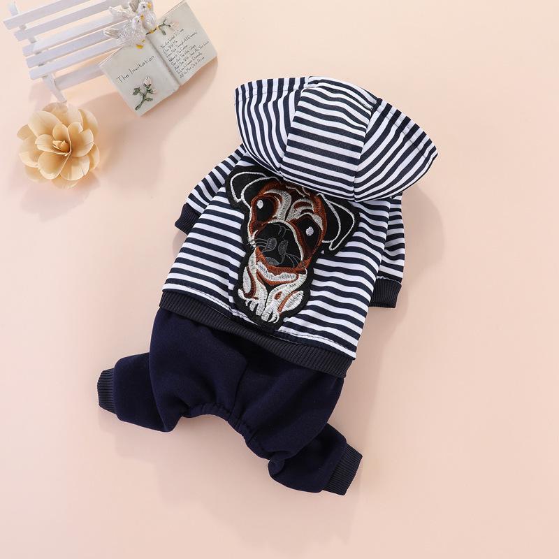 Pet Cozy Double-Sided Fleece Four-Legged Autumn/Winter Outfit for Dogs and Cats - Leash Compatible, No Hood