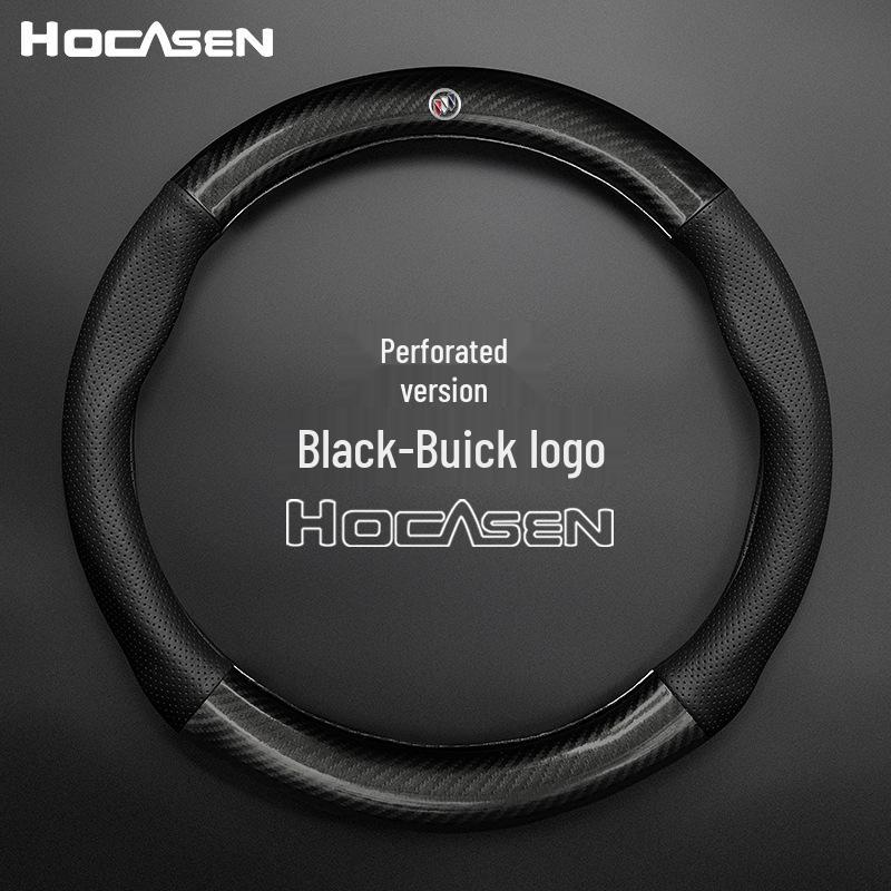 Buick Steering Wheel Cover for Envision, Regal, Excelle, Encore - Carbon Fiber Leather