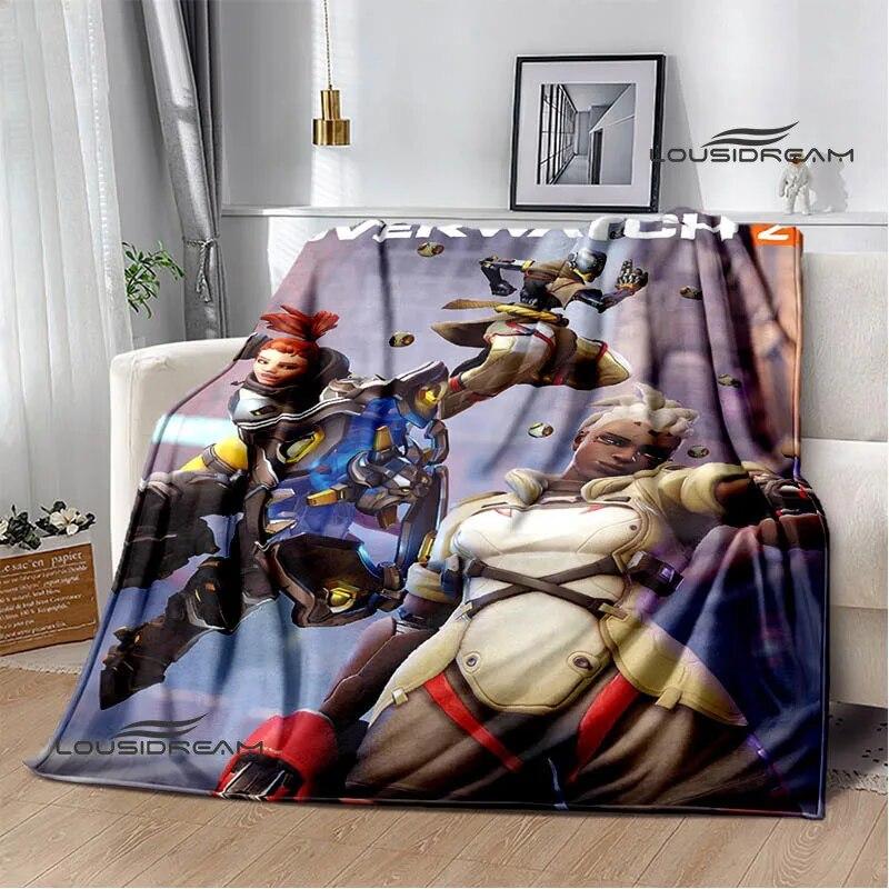 Game Overwatch Printed Blanket Flange Warm Blanket Picnic Blanket Soft and Comfortable Blanket Cubre Cama Birthday Gift