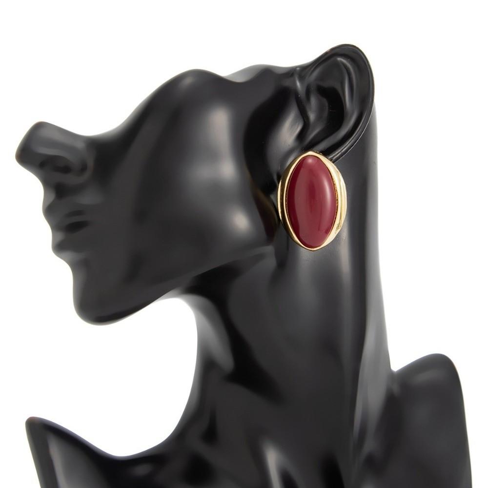 Elegant Style Oval Resin Finger Ring Simple Light Luxury Retro Earrings  Party