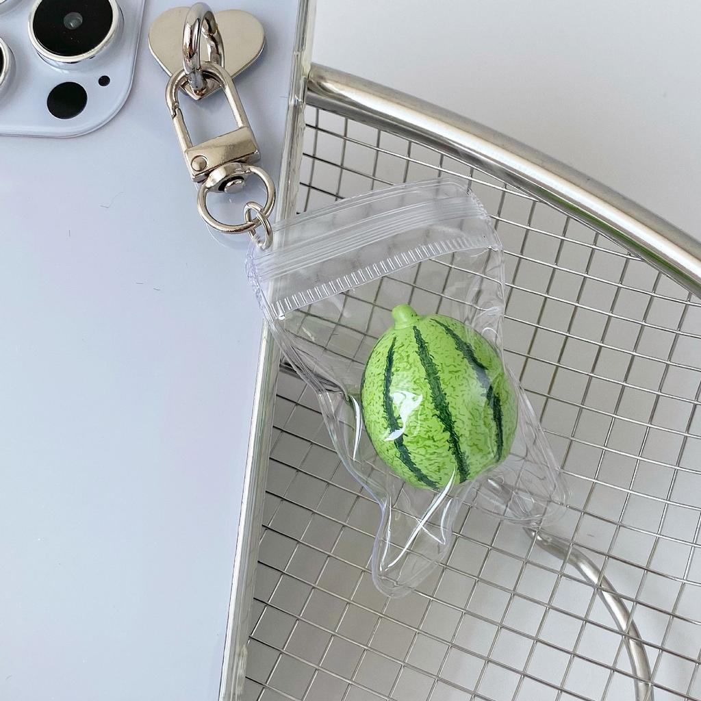 Adorable Watermelon Key Ring Alloy Keychain Lightweight Phone Charm Korean Style Gift For Girls Teens