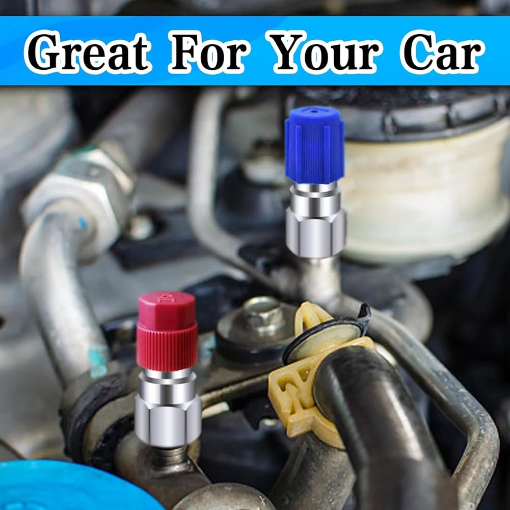 LAMELLIS R12 To R134a Conversion Kit, AC Retrofit Fitting Adapter Kit, 1/4" Female for Automotive A/C Systems