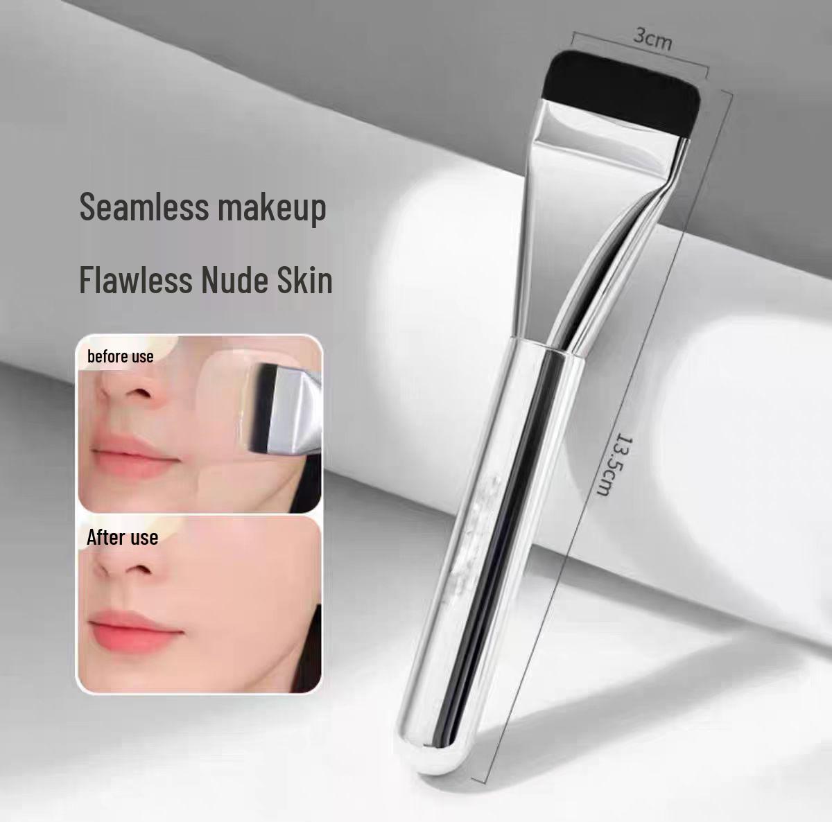 Ultra-Thin Angled Foundation Brush – Streak-Free Flat Head for Beginners