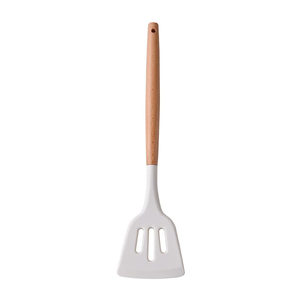 11-Piece Set: Silicone Kitchen Utensils with Lightweight Wooden Handles - Spatulas and Spoons