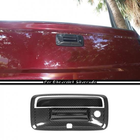 For 14-2018 Chevy Silverado/GMC Sierra Carbon Trunk Door Handle Bowl Cover Trim