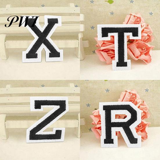 Cloth Letter A-Z Embroidered Motif Applique Iron On Patch Sew Clothing DIY Sticker