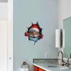 Santa Cracked Wall Decal Christmas Self-Adhesive Static Clings PVC Stickers for Car Window Room Wall Decor