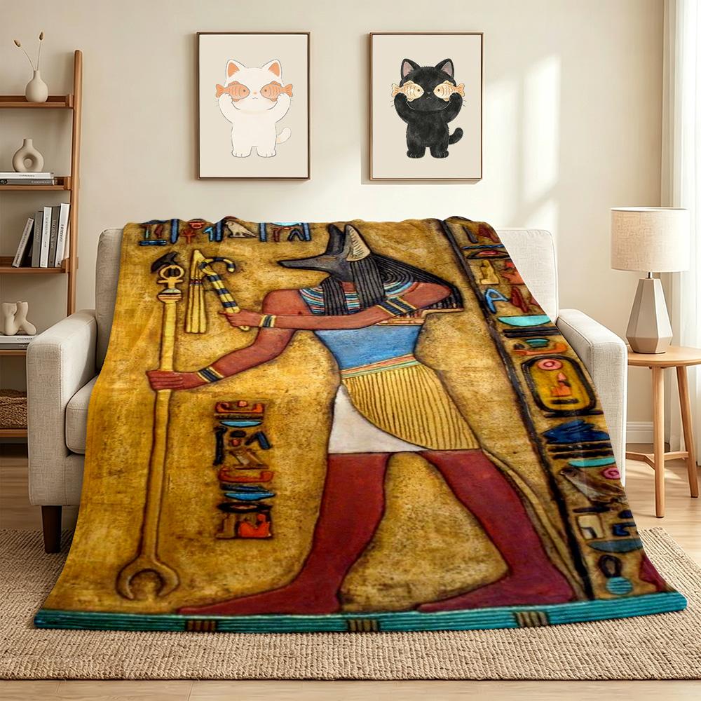 Ancient Egypt Flannel Blanket Throw Blanket Soft Warm Sofa Bed Camping Car home Decor Unique Christmas Gift C93047