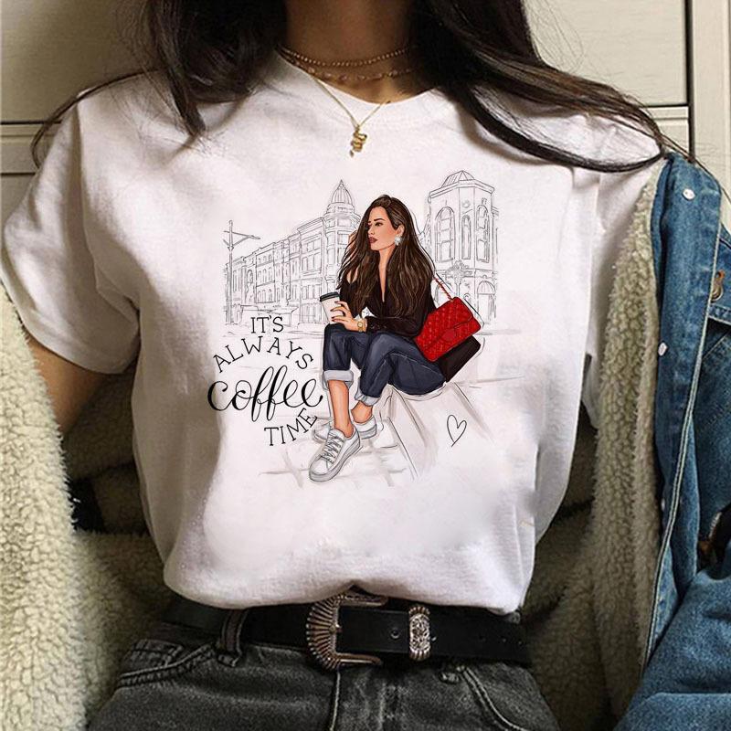 Sommer Urbanes Mädchen Übergröße Rundhals Bedruckt Cartoon Locker Baumwolle Kurzarm Oberteil T-Shirts Damen