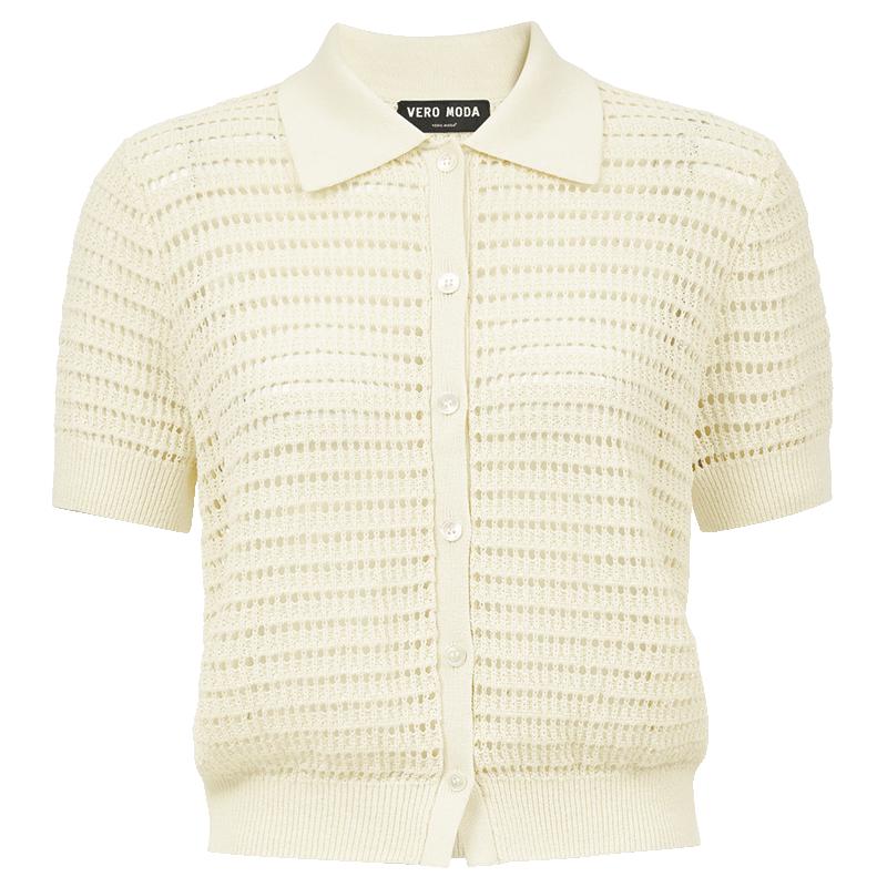 

Женский трикотажный топ VEROMODA из смеси хлопка и лиоцелла с лацканами на пуговицах XS