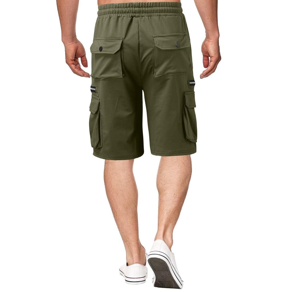 Men's Summer Workwear Shorts Loose Casual Five-Point Pants Multi-Pocket Zipper Men's Jogging Shorts