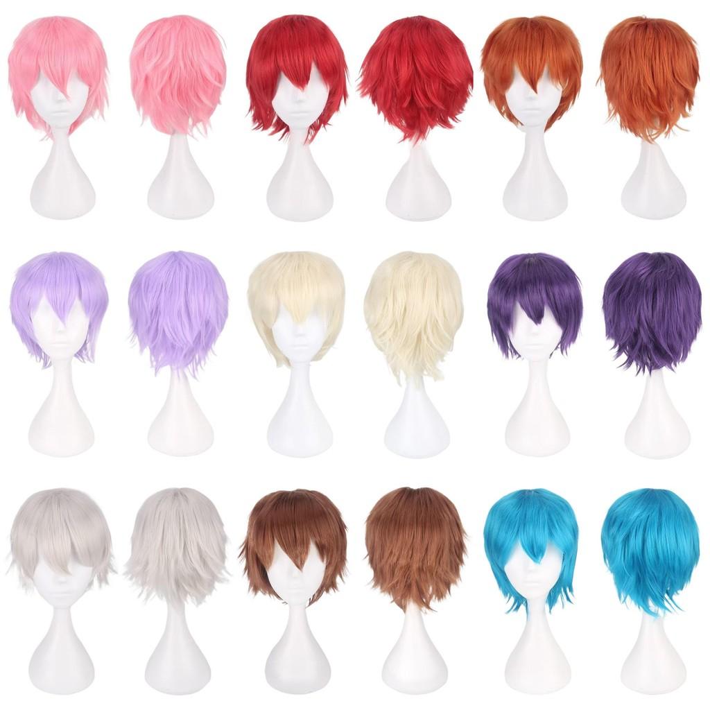 Cos Short Black Cosplay Wig With High Temperature Silk For Anime Costumes