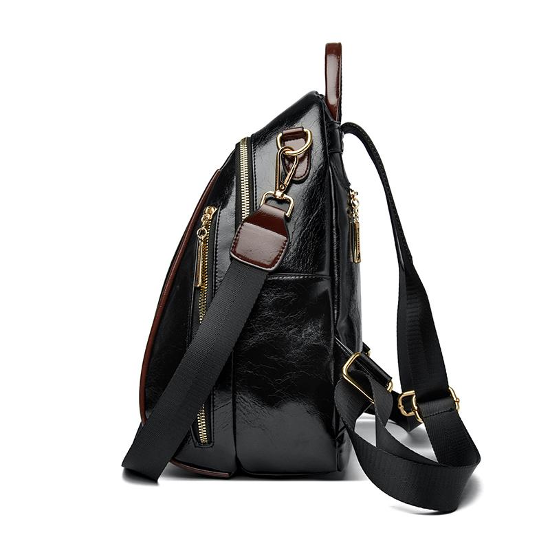 Měkký kožený batoh pro ženy, multifunkční cestovní batoh s velkou kapacitou, studentský školní batoh