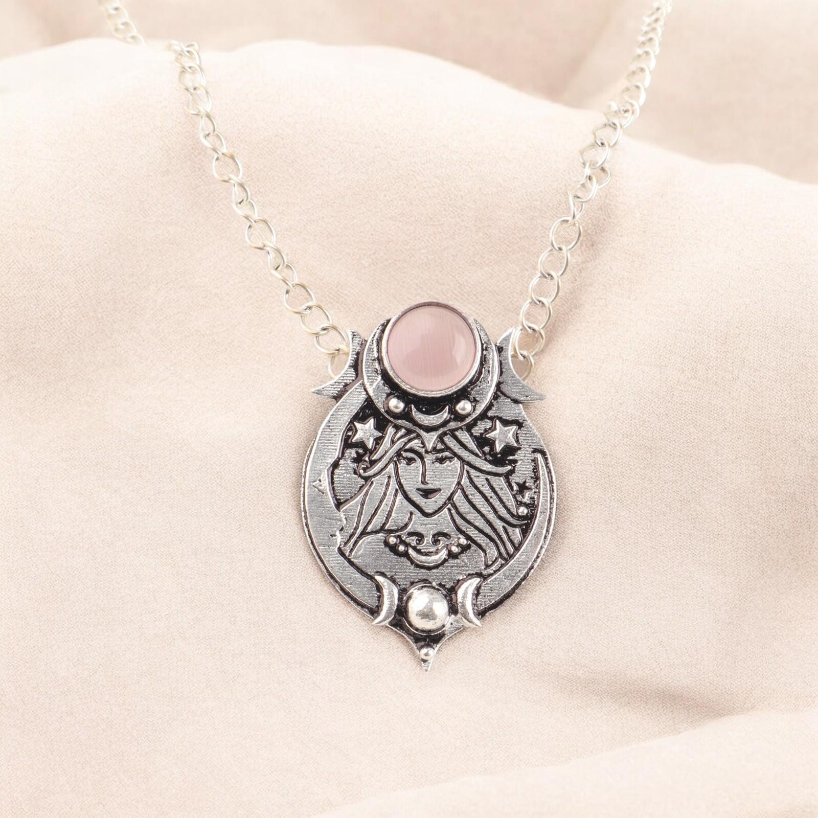 

Beautiful Purple Cats Eye Gemstone Handmade 925 Sterling Silver Necklace Pendant CP-22-38