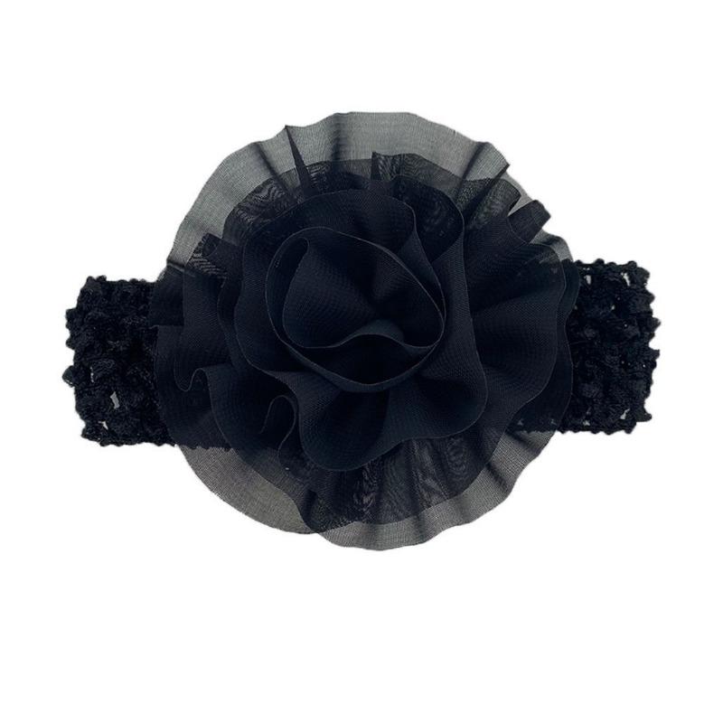 New Baby Headband, Versatile Chiffon Flower Hollow Baby Headscarf, Soft, Comfortable and Elastic Children's Hair Accessories