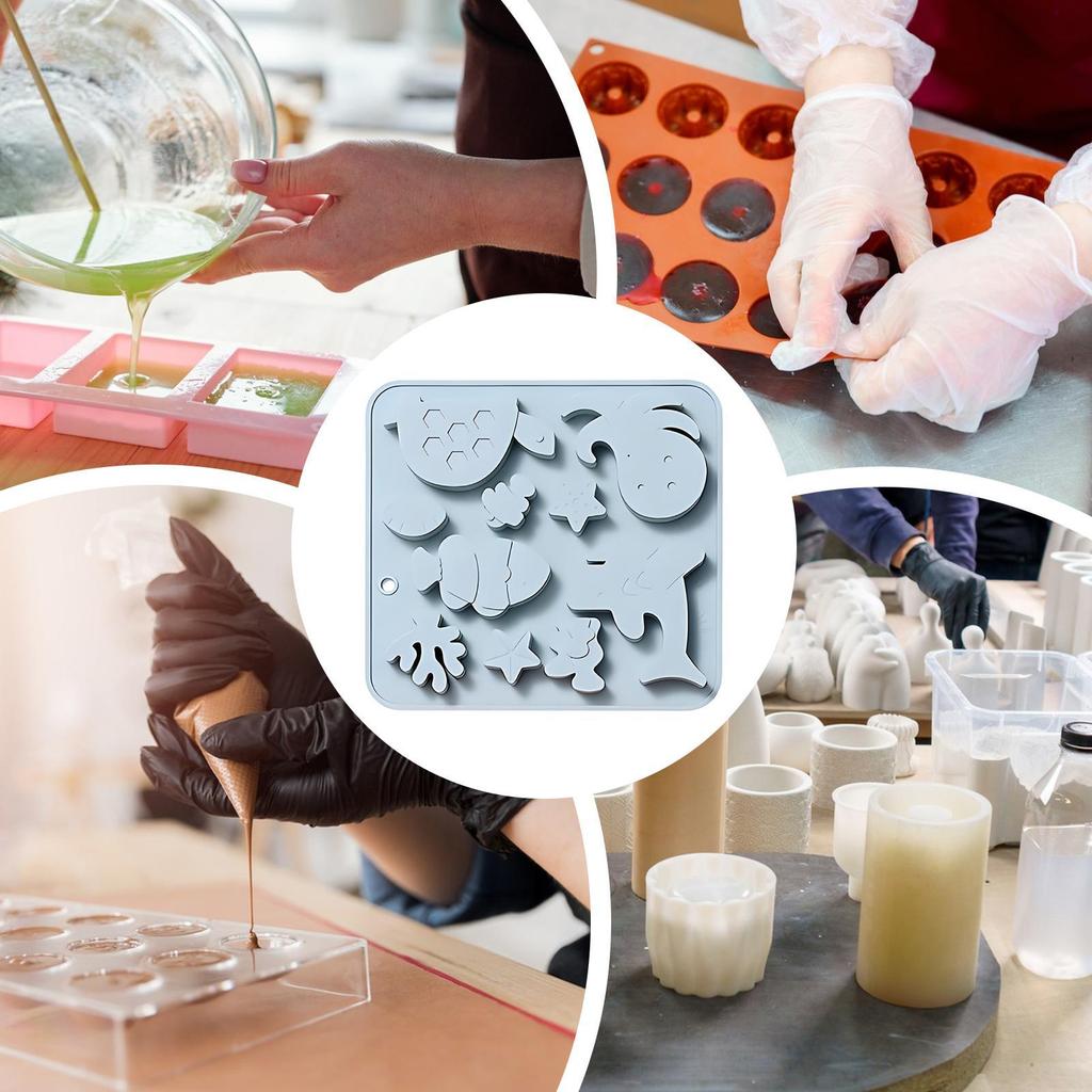 Silicone Chocolate Molds 10 Cavity Non Stick Cute Mould Small Chocolate Molds For Ice Cake Gummy Jelly Cookie Food Baking