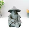 Mini Fisherman Statue Aquarium Resin Fisherman Figurine Vintage Ornament for Fish Tank Fountain