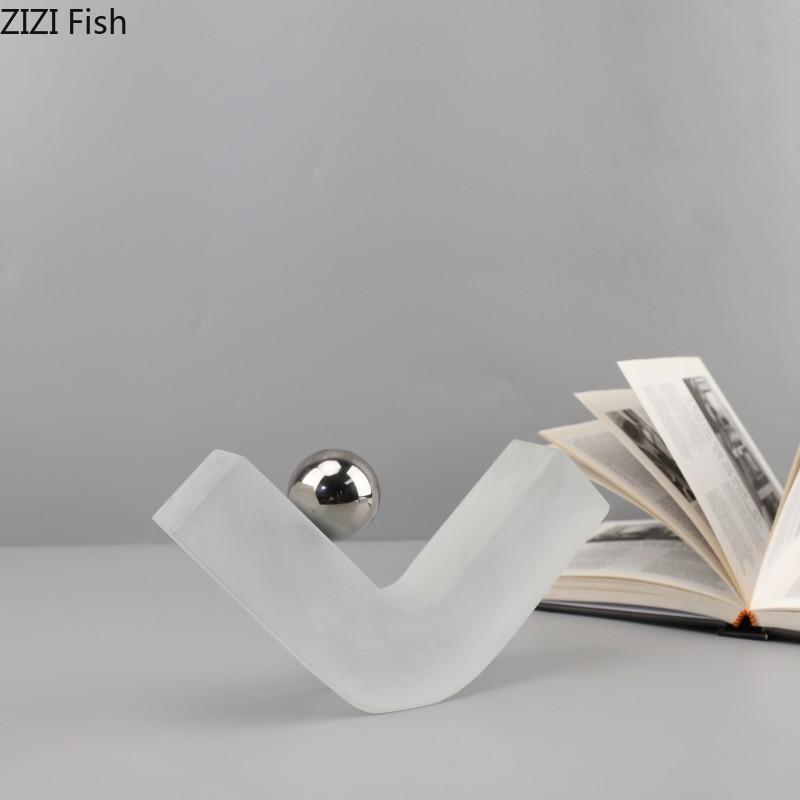 V-shaped Geometric Crystal Statue Minimalism Handicrafts Desk Decoration Creative Ornaments Sculpture Room Aesthetic Decor