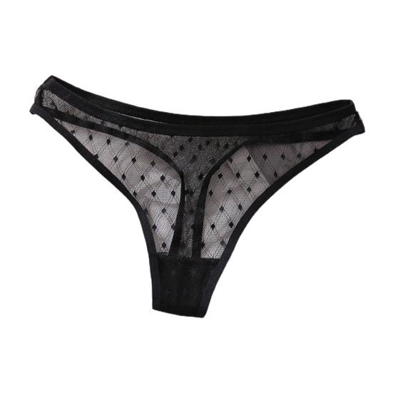 Women Thongs Hollow Out Mesh Sexy See Through Good Stretch Briefs G-strings for Sleeping