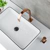 Basin faucet Bathroom super long pipe two holes Rose Gold Widespread bathroom faucet sink tap 360 rotating widespread basin Tap