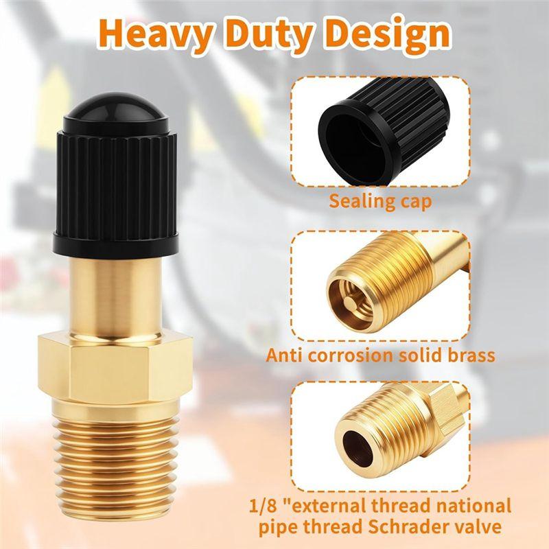 A60Z1/8 Tankklep, Metaal, 4 Stuks Gouden Schrader Ventiel 1/8, Messing Pijp Met Luchtcompressor Tank Afdichtingsdoppenmay