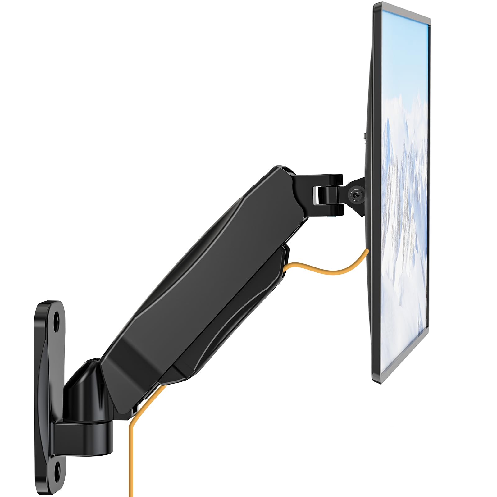 

WALI Monitor Wall Mount Fits One Screen Over and Up to Single Monitor Mount Holds Up to 20 Gas Spring Arm Maximum Extension Black - 27 32 , lbs, чорний