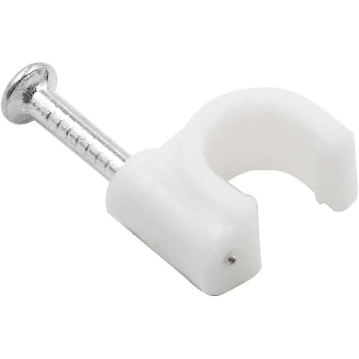 1/4" White Half Clamp J-Hook with Nail For Pex Tubing Pipe Support -300pcs White