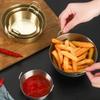 Round Two-Ear Snack Dish 304 Stainless Steel Seasoning Cup New Dual Handle Bowl  Kitchen Use