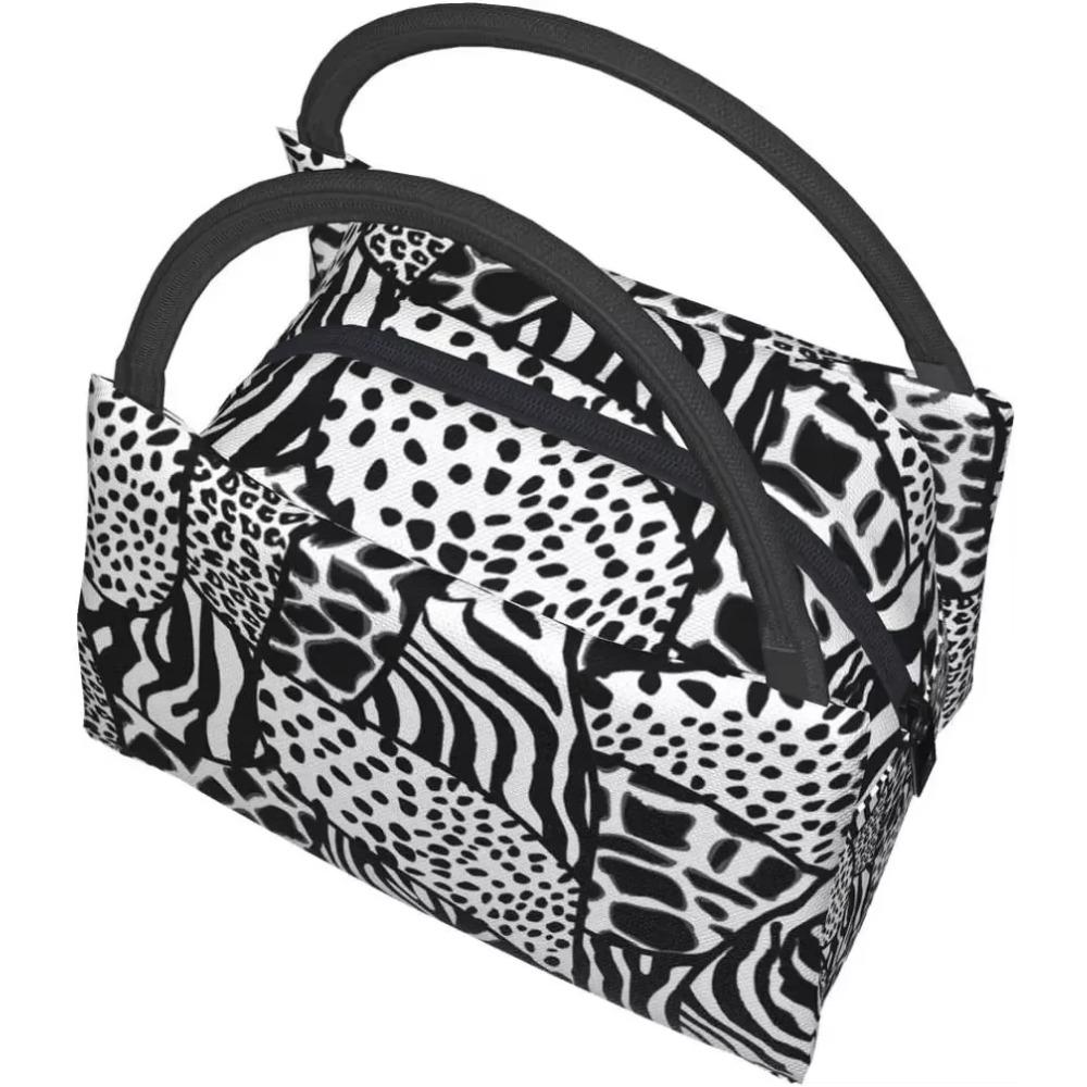 Zebra Pattern Lunch Bag Thermal Tote Bag for Men Women Lunch Box Reusable Insulated Lunch Container for Work Pinic Travel