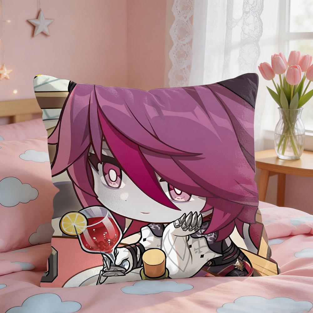 Rosaria Genshin Game Cushion Cover Short Plush Pillow Case Room Sofa Cushion Covers Home Decor Funda