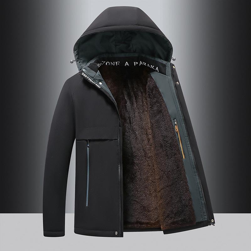 

Осенне-зимний стиль Парка Плюшевое пальто Зимнее пальто Мужчины среднего возраста Утолщенное хлопковое пальто Мужчины среднего возраста Хлопковое пальто Мужчины среднего возраста M чёрный