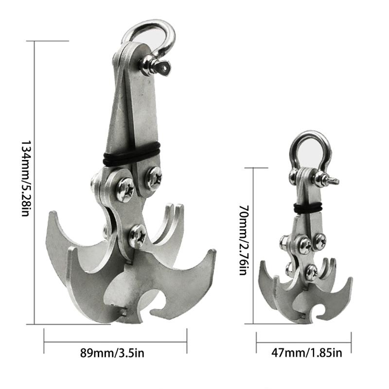 Gravity Grappling Hook Stainless Steel Grappling Hook Survival Folding Rock Climbing Claw Oudoor Climbing Tool