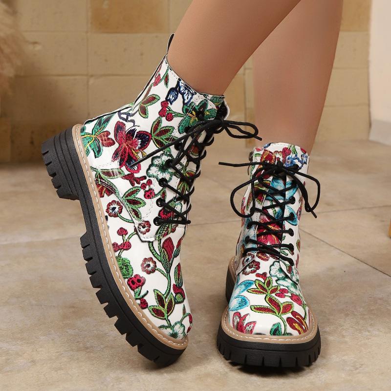 Botas nuevas de estilo Martin de caña alta casual con cordones, punta redonda, para otoño e invierno, de talla grande, estilo europeo y americano