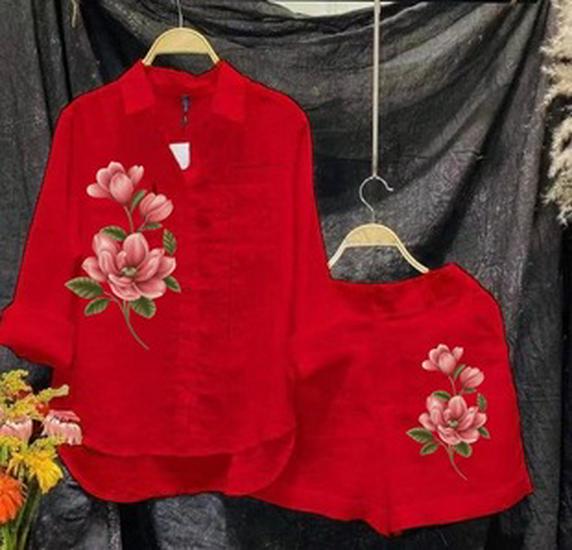 2022 Solid Color Short-Sleeved Two-Piece Suit for Women – Southeast Asia, Europe, and US Styles. Perfect for Commuting and Casual Wear.