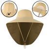 Unisex Wide Brim Sun Hat with Neck Flap UPF 50+ Breathable Cooling Neck Guard Safari Cap for Hiking Fishing