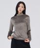 CHASECULT Women'S Velour Turtleneck T-Shirt - Khaki