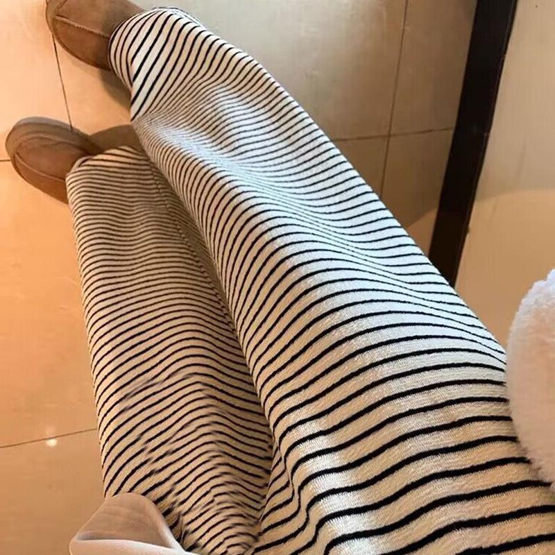 High Waist Velvet Maternity Pants: Autumn/Winter Slimming Stripe Style 2XL