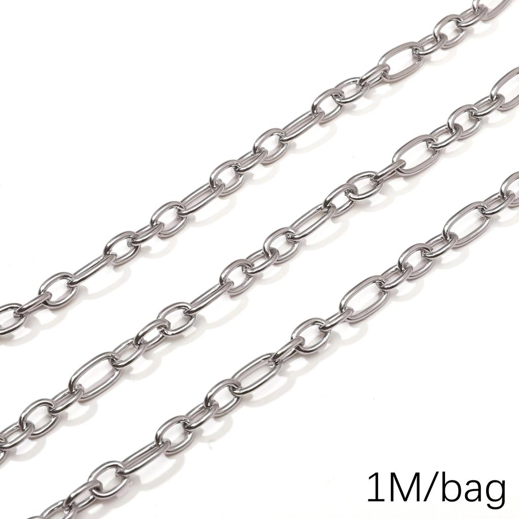 Chaîne Cœur en Acier Inoxydable de 0,5/1 Mètre Chaîne Cubaine Chaîne Punk de Base pour la Fabrication de Colliers Bracelets Bijoux Accessoires