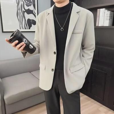 Men's Slim Fit Korean Style Casual Blazer – Trendy Spring/Autumn Mature Look