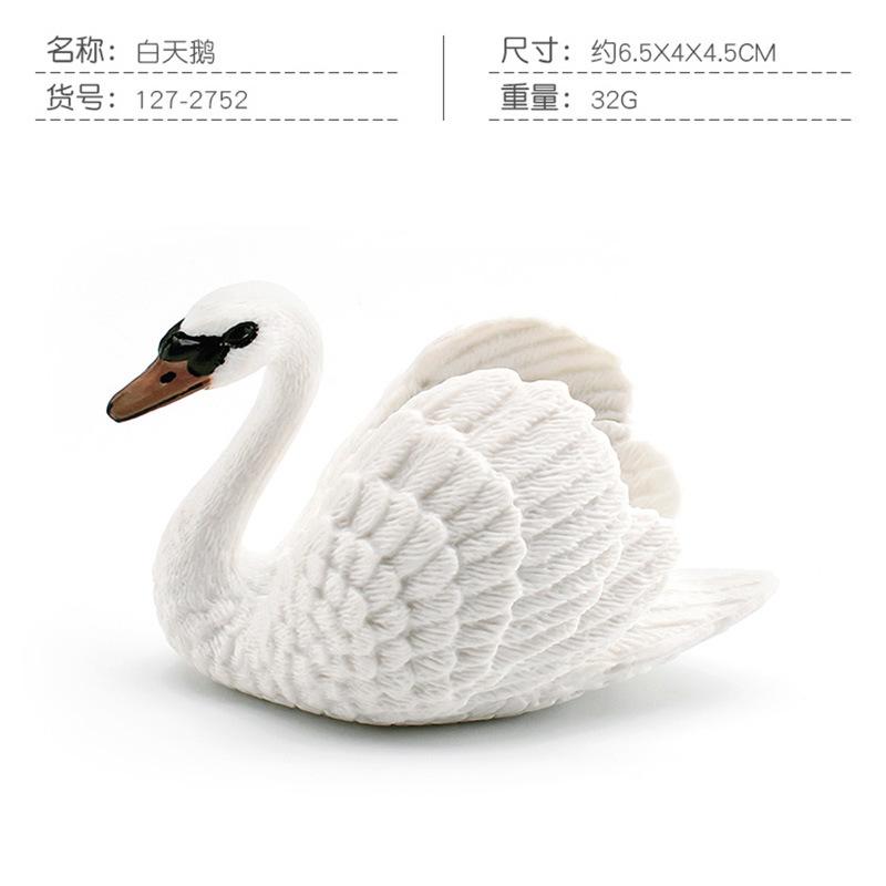 Simulation Poultry Farm Animal Model Mallard Duck Black White Swan Grey Duck Rooster Ornament Toy
