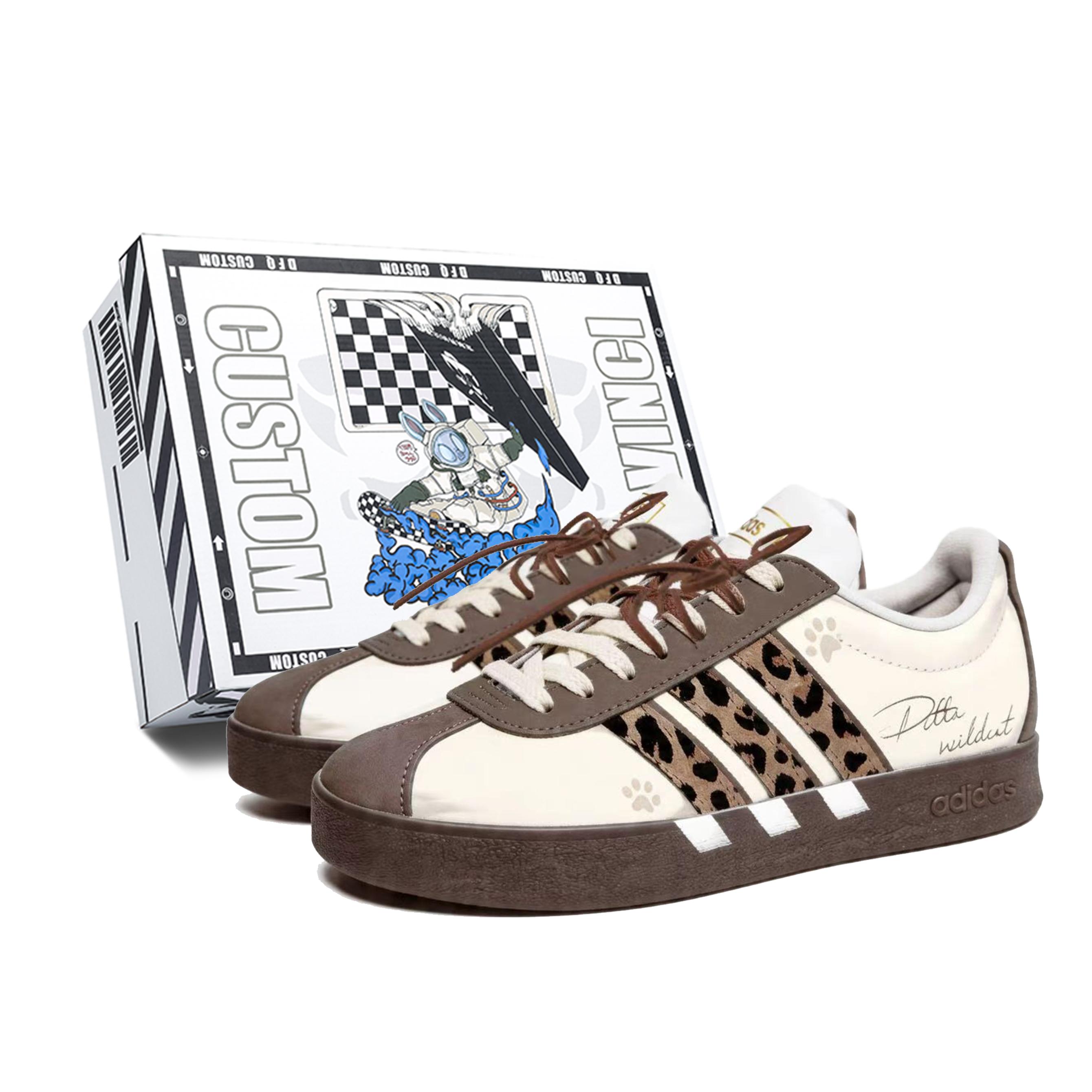 

Adidas Vl Court Classic For The Love Of Leopard, Box Low top Skateboard Shoes Unisex Yellow JQ2470(TeamM--BOX) 45⅓
